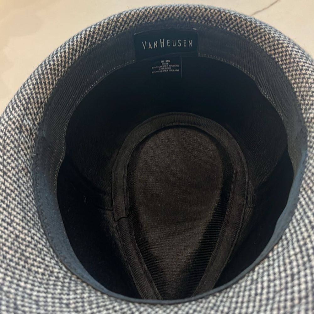 Men’s Van Heusen Fedora Black and Gray Tweed. Has headband. Like new. ML-MG - Picture 8 of 11